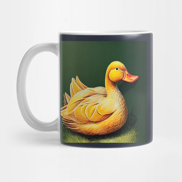 Farmyard Duck in an Illustrative Style by Geminiartstudio